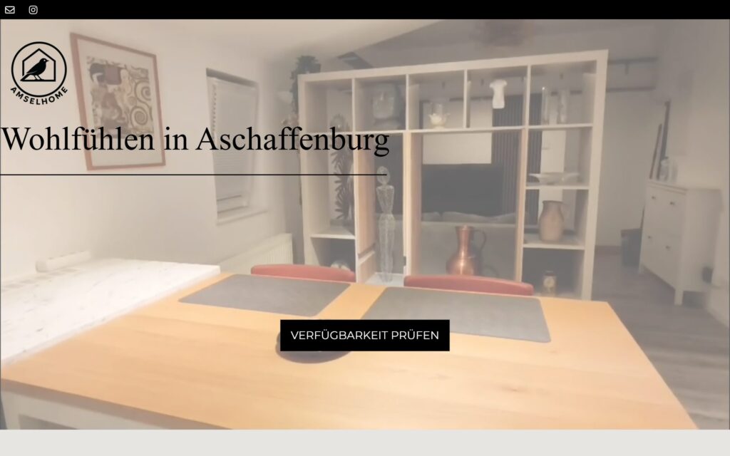 Website AmselHome - Ansicht Desktop