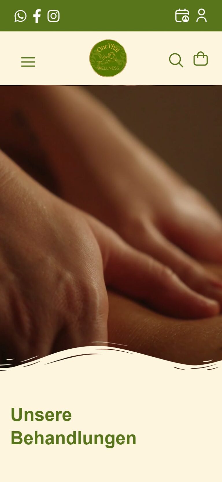 Website One Thai Wellness - Ansicht Smartphone