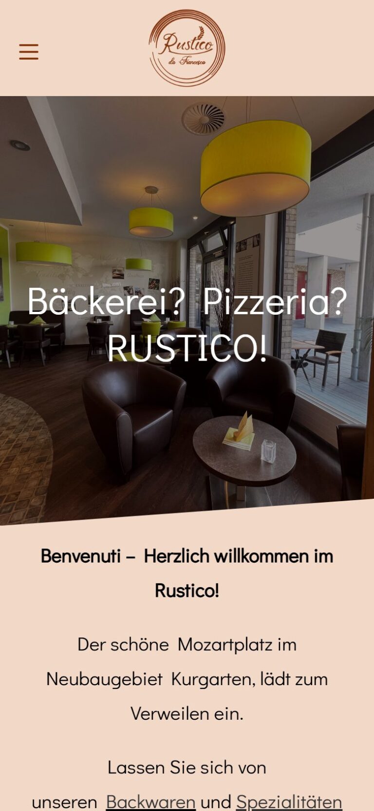 Website Rustico da Francesco - Ansicht Smartphone
