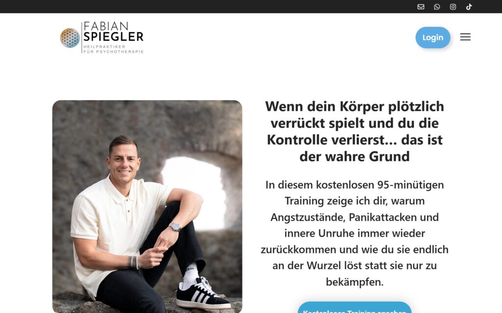 Website Fabian Spiegler Psychotherapie - Ansicht Desktop